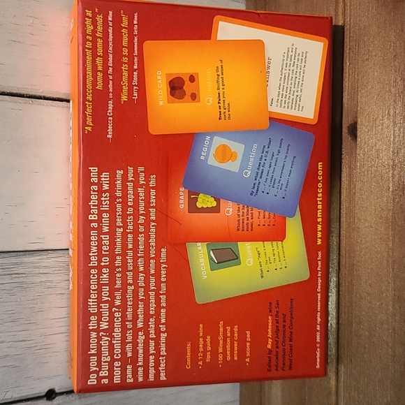 Wine Smarts Trivia card game Vol 1 for Adults NWT NIB - Picture 3 of 9